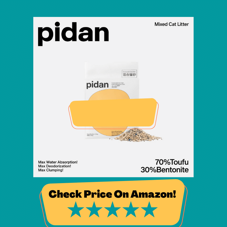 pidan Mix Cat Litter, Clumping Tofu Cat Litter with Bentonite, Dust Free Scent Free, Selected Quality Pea Dregs,5-Fold Water Absorption