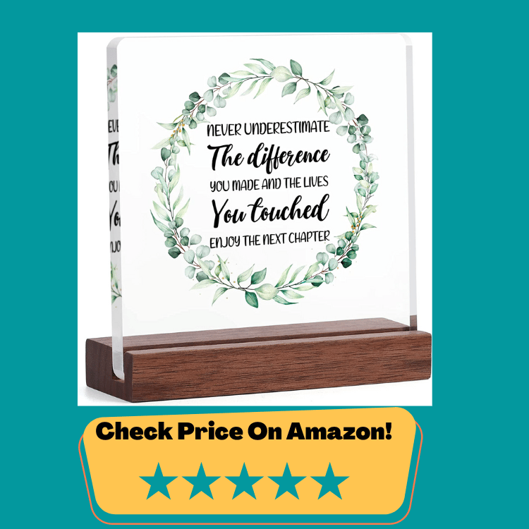 #7 Coworker Leaving Gifts for Women Men - Retirement Gifts for Women Men - Going Away Gift Goodbye Gifts for Coworker Boss Leader Colleague Friends - Clear Plaque Sign With Wooden Stand