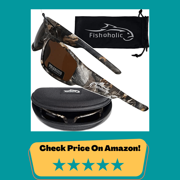 #1 Fishoholic Polarized Fishing Sunglasses -5 Color Options- w Case Pouch UV400 Fishing Gift