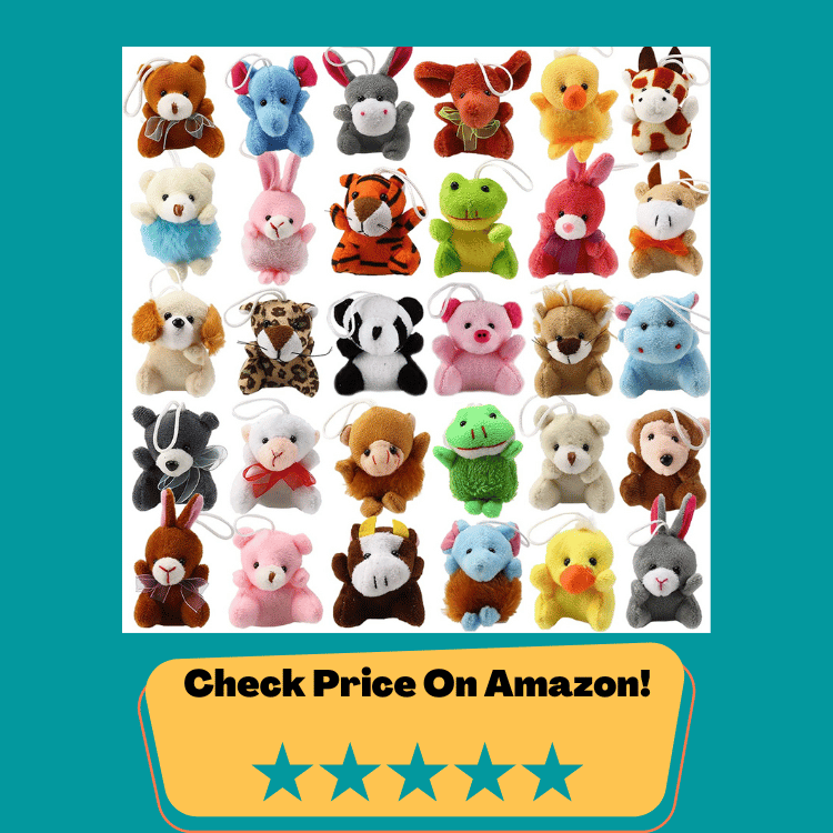 #6 Laxdacee 32 Piece Mini Plush Animal Toy Set, Cute Small Animals Plush Keychain Decoration for Themed Parties, Kindergarten Gift, Teacher Student Award, Goody Bags Filler for Boys Girls Child Kid