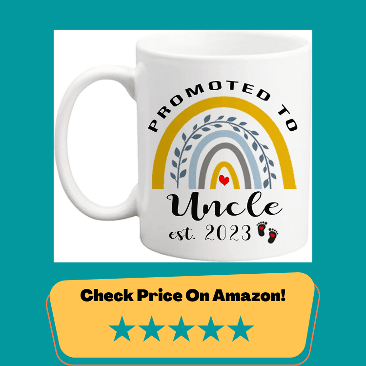 #4 Qsavet New Baby Reveal Gift For Uncle, Promoted to Uncle 2023, New Uncle Mug, New Uncle Gifts, Pregnancy Announcement Idea For New Uncles, Coffee Mug for Uncle - 11oz Novelty Coffee Mug (uncle 2023)