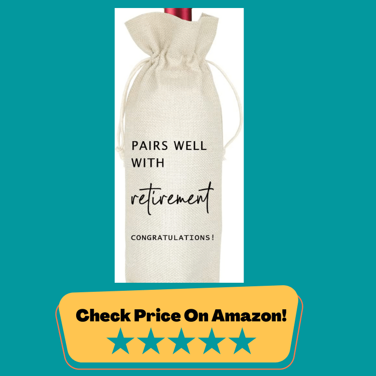 #2 Retirement Wine Bag, Retirement Gifts Wine Bags, Pairs Well With Retirement, Gift for Him or Her, Retirement Gifts Leaving Gifts for Colleagues Best Friends Coworkers Boss Nurse Teachers Retirees Work