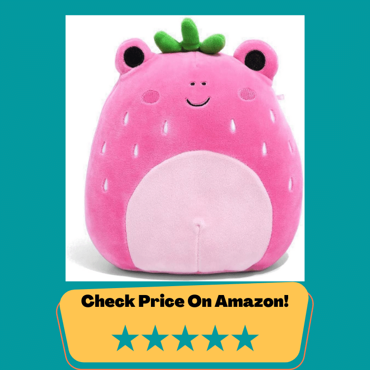 #4 Squishmallows Oficial Kellytoy Food Squad Plush Toys Soft Plush Animal (Adabelle Strawberry Frog, 8 Inch)