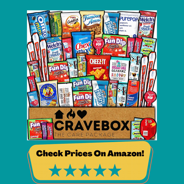 #7 CRAVEBOX Valentines Day Snacks Box Variety Pack Care Package (45 Count) Treats Gift Basket Boxes Pack Adults Kids Grandkids Guys Girls Women Men Boyfriend Candy Birthday Cookies Chips Teenage Mix College Student Food Sampler Office