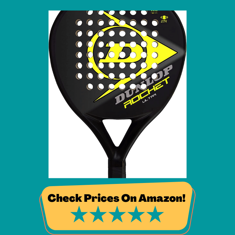 #7 Dunlop Sports Rocket Ultra Padel Racket, Black/Yellow