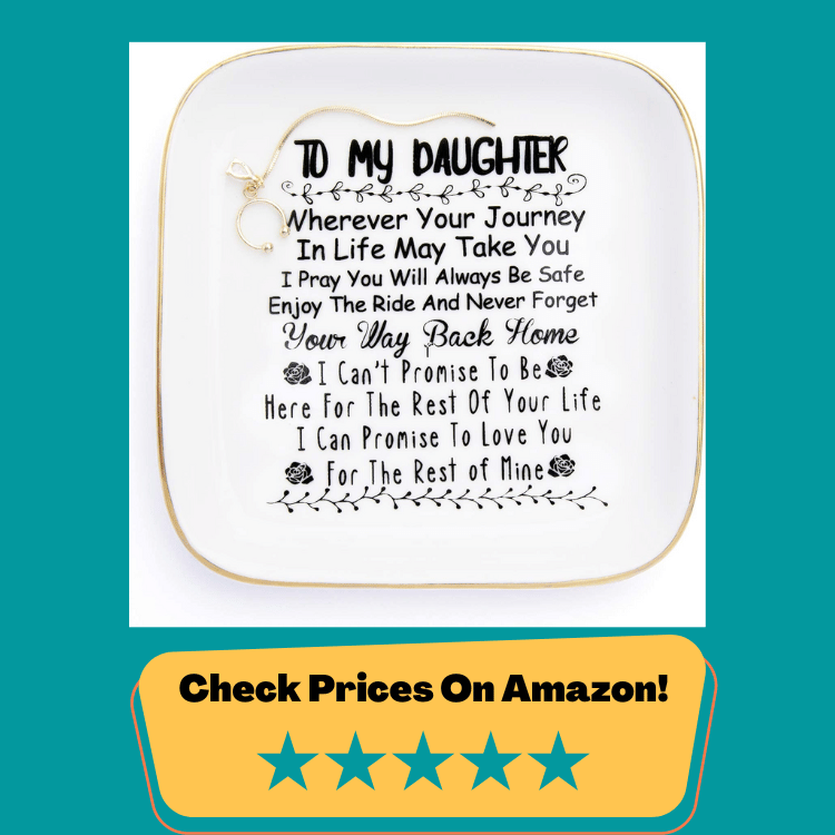#6 PUDDING CABIN Birthday Gifts for Daughter Ring Trinket Dish “ To my daughter" Daughter Adult Gift for Graduation, Wedding, Mother's Day, Valentine's Day, Christmas, Thanksgiving, Daughter Gifts