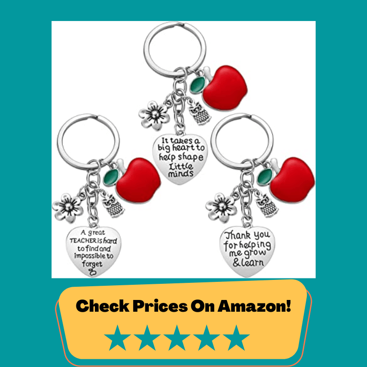 #2 Teacher Gifts - 3PCS Teacher Keychain Appreciation Gifts for Women Christmas Valentines Day Gifts for Teacher